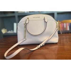 Michael Kors Emmy Saffiano Powder Blush Pink LH Crossbody Bag w/ Gold Hardware